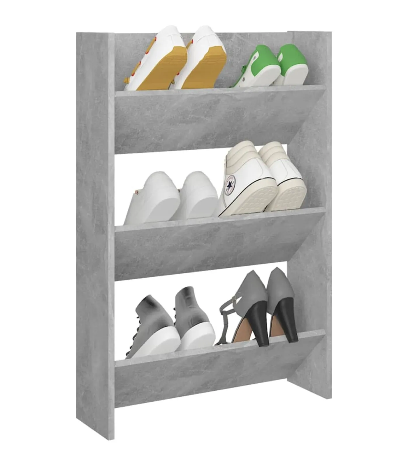 Sale Wandschoenenkast 60x18x90 cm spaanplaat betongrijs Organiseren