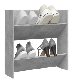 New Wandschoenenkast 60x18x60 cm spaanplaat betongrijs Organiseren