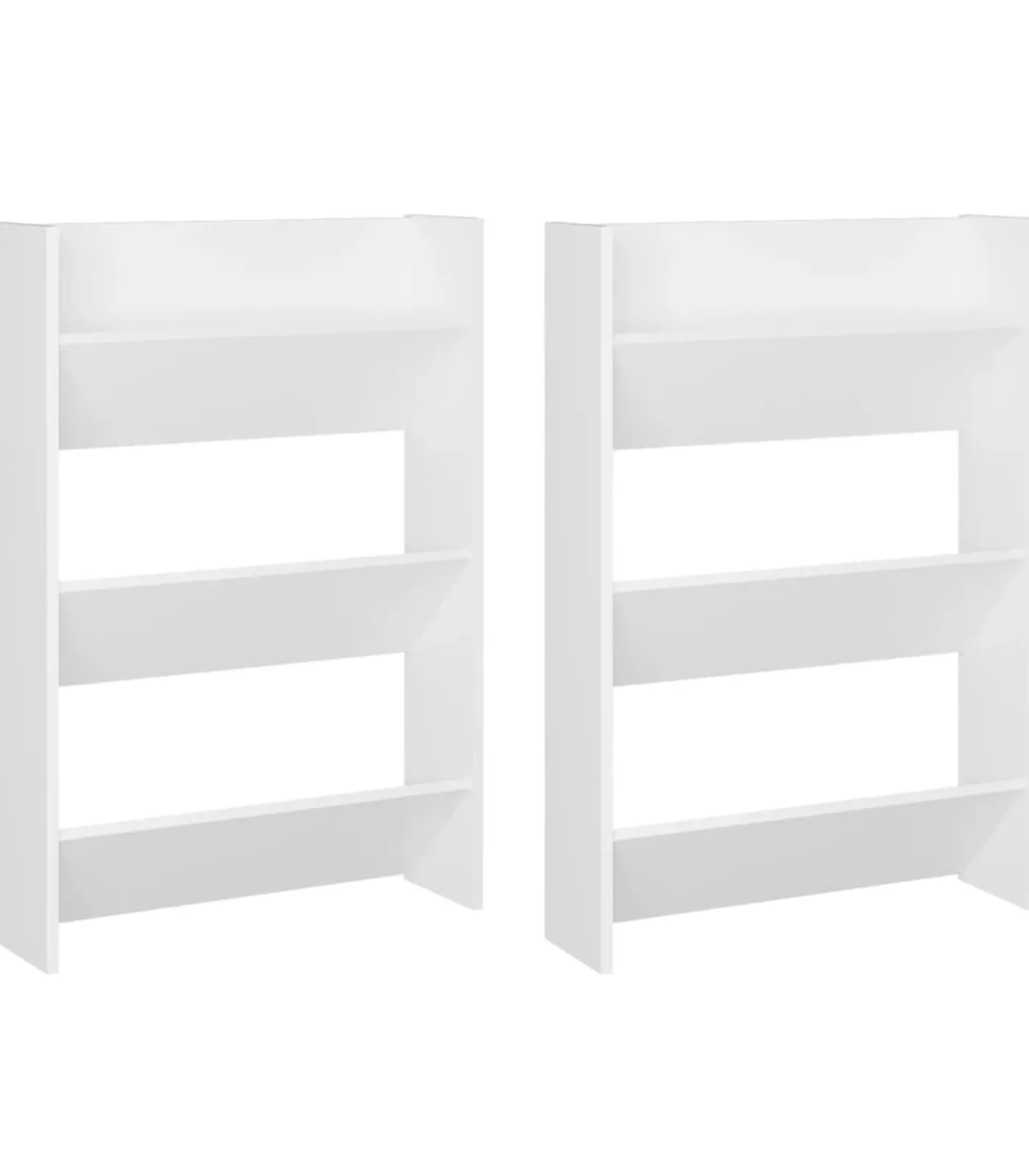 Best Wandschoenenkasten 2 st 60x18x90 cm spaanplaat wit Organiseren