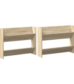 Clearance Wandschoenenkasten 2 st 80x18x60 cm spaanplaat sonoma eiken Organiseren