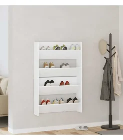 Online Wandschoenenkasten 2 st 80x18x60 cm spaanplaat wit Organiseren
