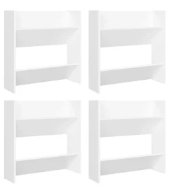 Online Wandschoenenkasten 4 st 60x18x60 cm bewerkt hout wit Organiseren