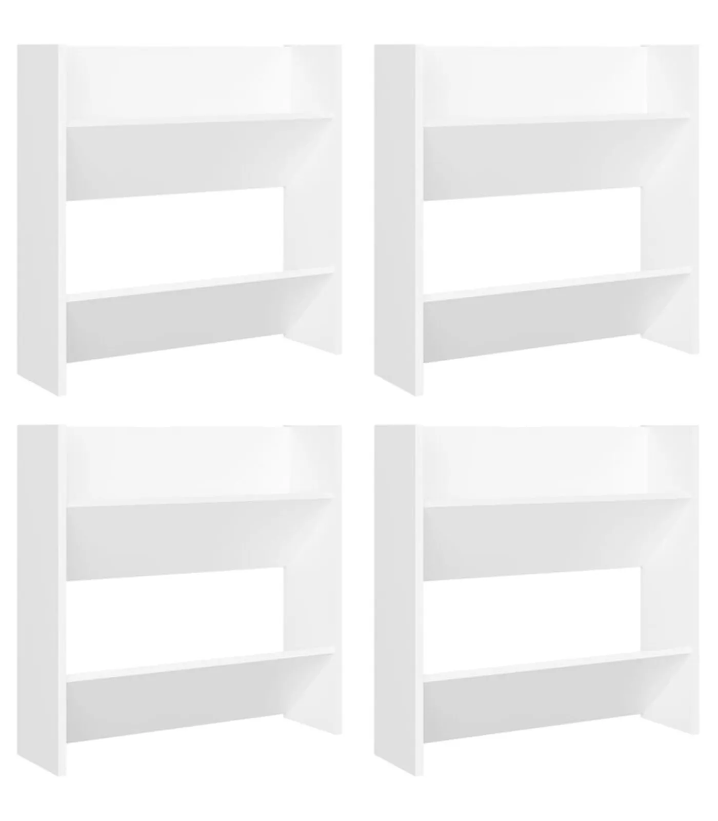 Online Wandschoenenkasten 4 st 60x18x60 cm bewerkt hout wit Organiseren