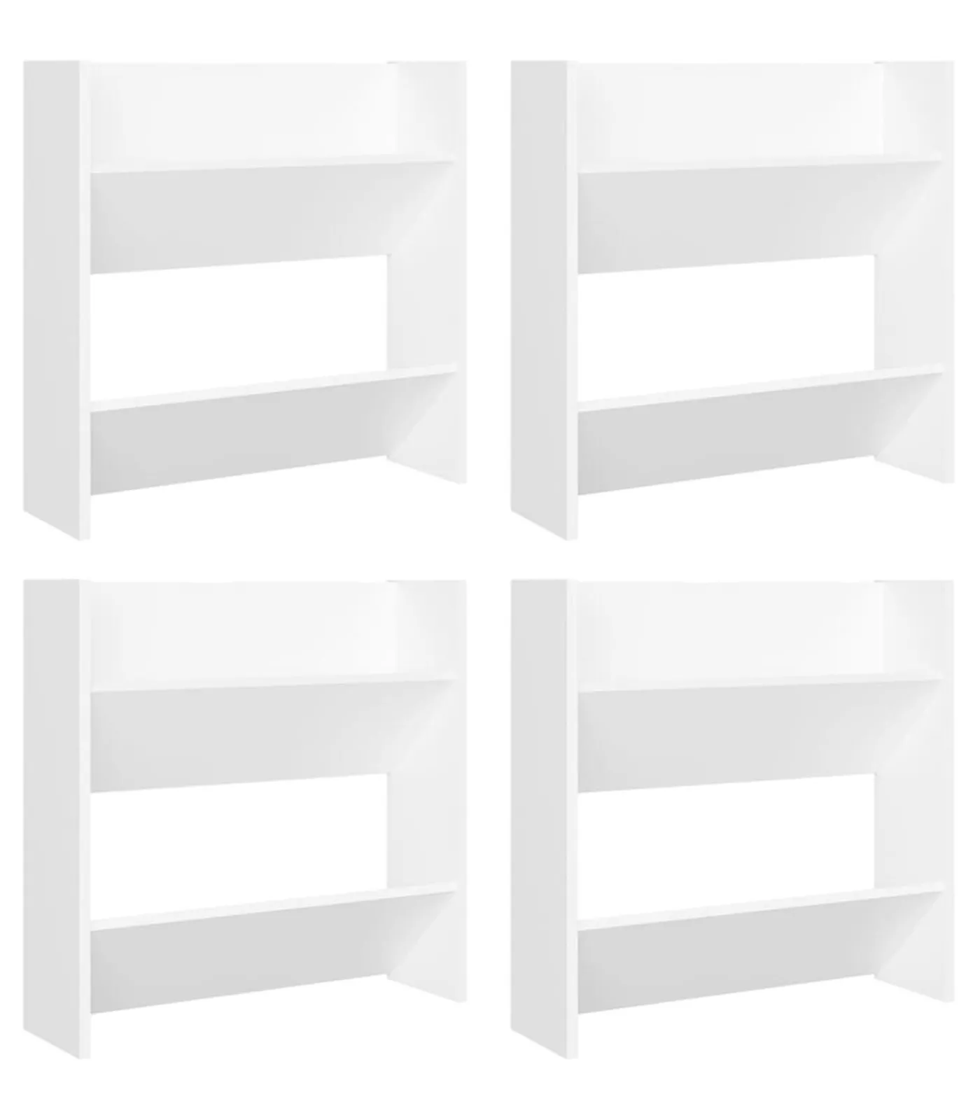 Online Wandschoenenkasten 4 st 60x18x60 cm bewerkt hout wit Organiseren