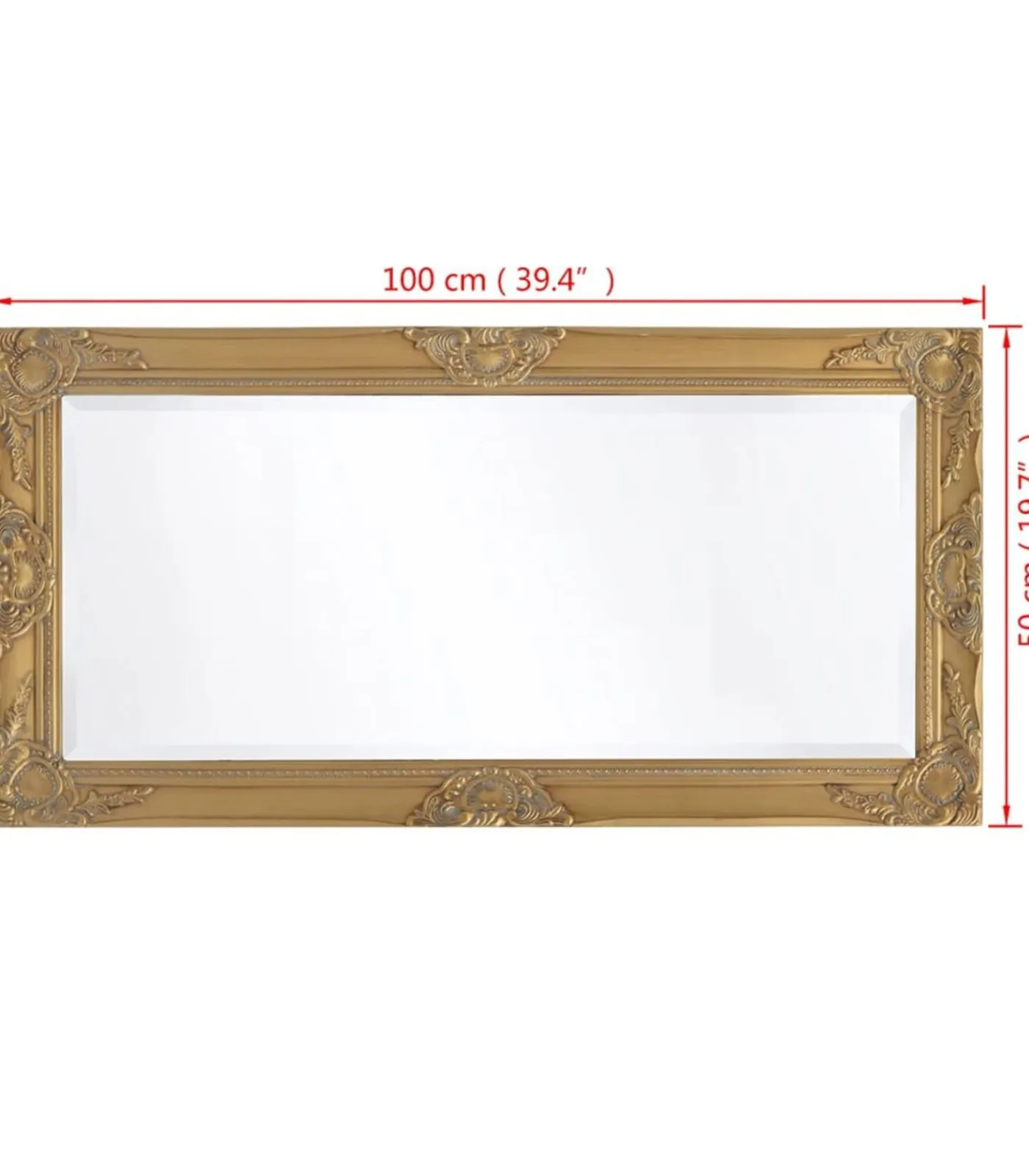 Discount Wandspiegel Barok 100 x 50 cm goud Spiegels