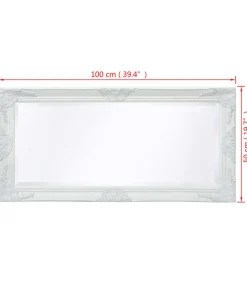 Clearance Wandspiegel Barok 100 x 50 cm wit Spiegels