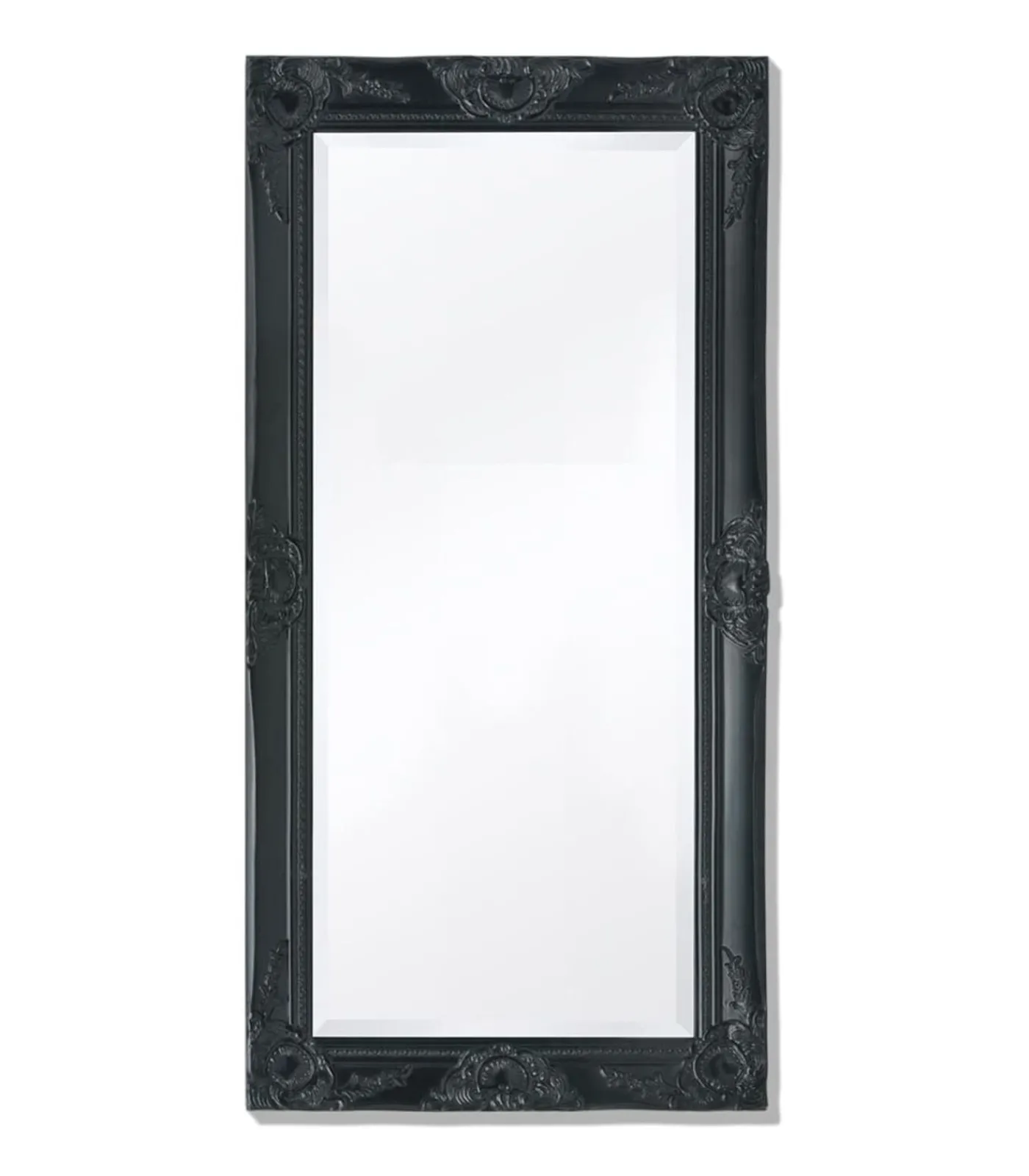 Clearance Wandspiegel Barok 100 x 50 cm zwart Spiegels