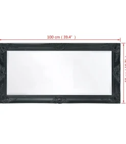 Clearance Wandspiegel Barok 100 x 50 cm zwart Spiegels