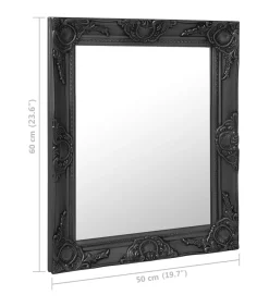 Sale Wandspiegel barok stijl 50x60 cm zwart Spiegels