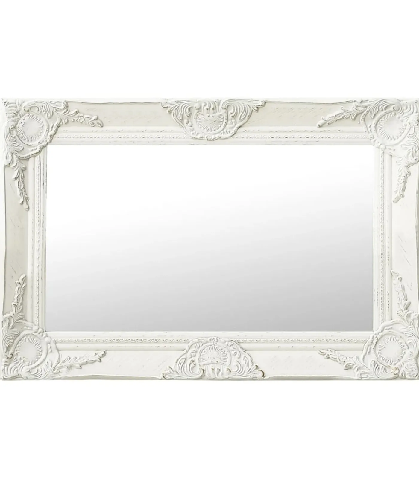Discount Wandspiegel barok stijl 60x40 cm wit Spiegels