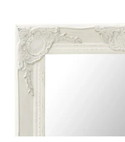 Discount Wandspiegel barok stijl 60x40 cm wit Spiegels