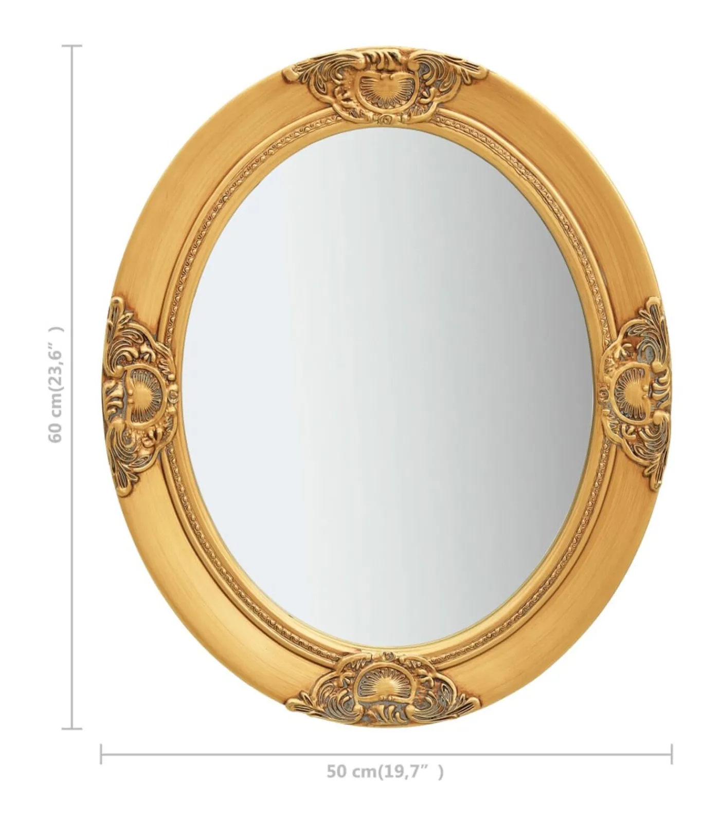 Outlet Wandspiegel barok stijl 50x60 cm goudkleurig Spiegels