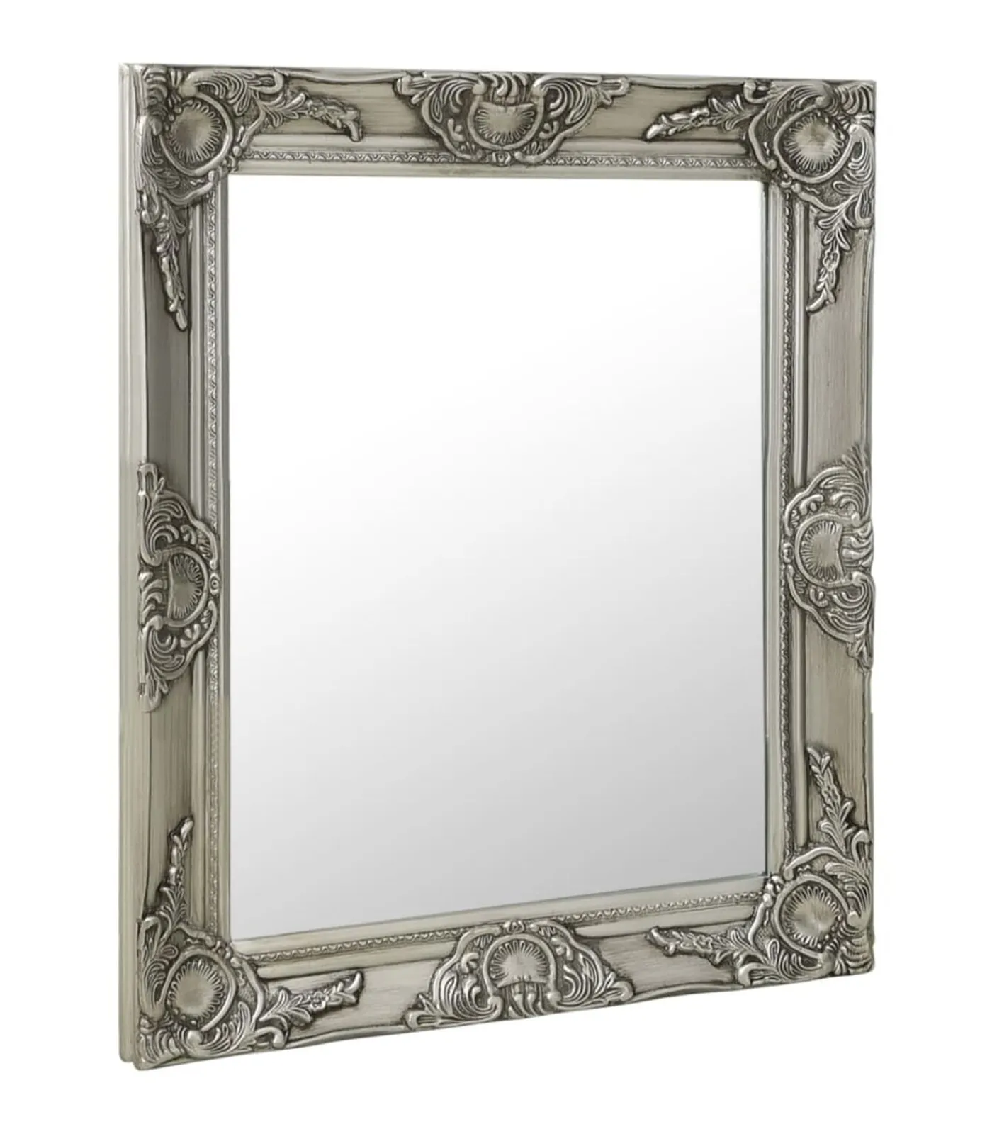 Online Wandspiegel barok stijl 50x60 cm zilverkleurig Spiegels