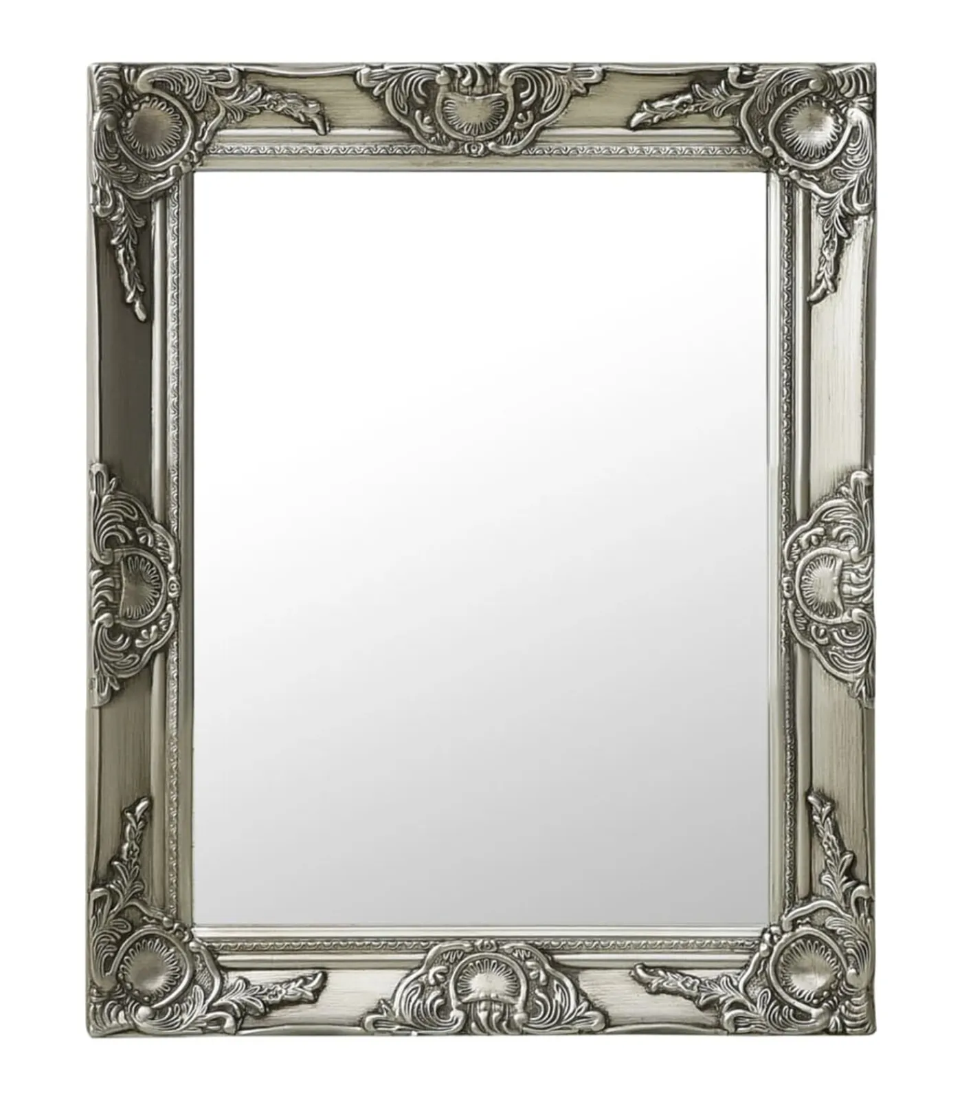 Online Wandspiegel barok stijl 50x60 cm zilverkleurig Spiegels