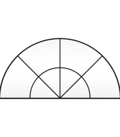Hot Wandspiegel boog 100x50 cm ijzer zwart Spiegels