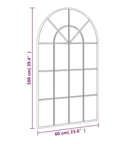 Best Wandspiegel boog 60x100 cm ijzer zwart Spiegels