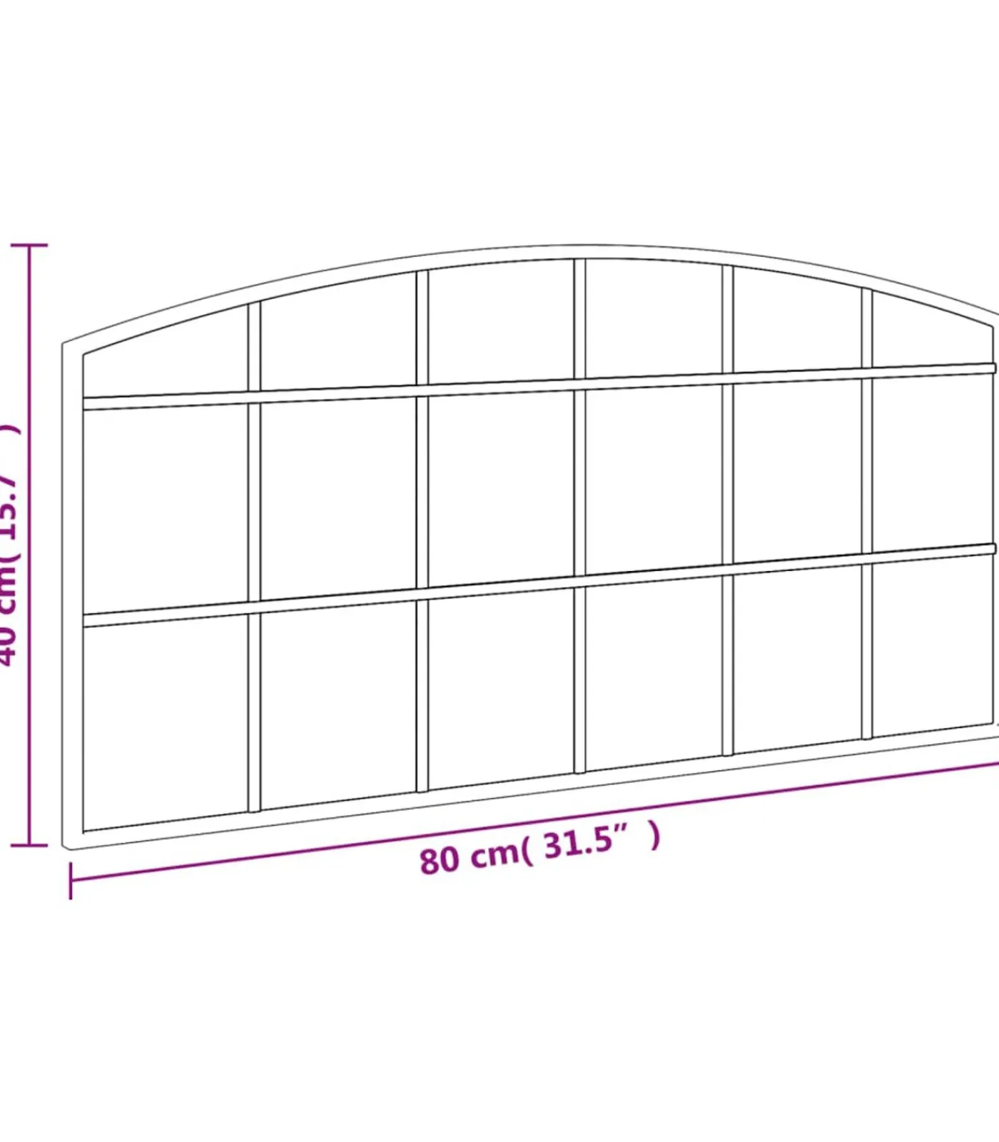 Outlet Wandspiegel boog 80x40 cm ijzer zwart Spiegels