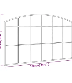Clearance Wandspiegel boog 100x60 cm ijzer zwart Spiegels