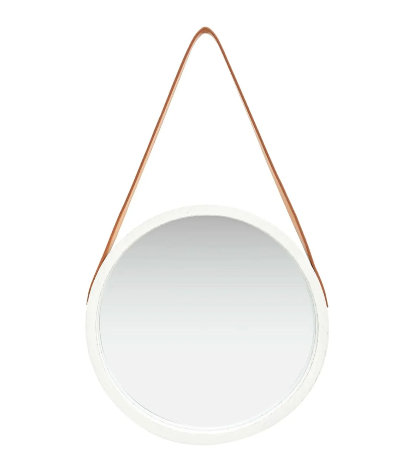 New Wandspiegel met band 40 cm wit Spiegels