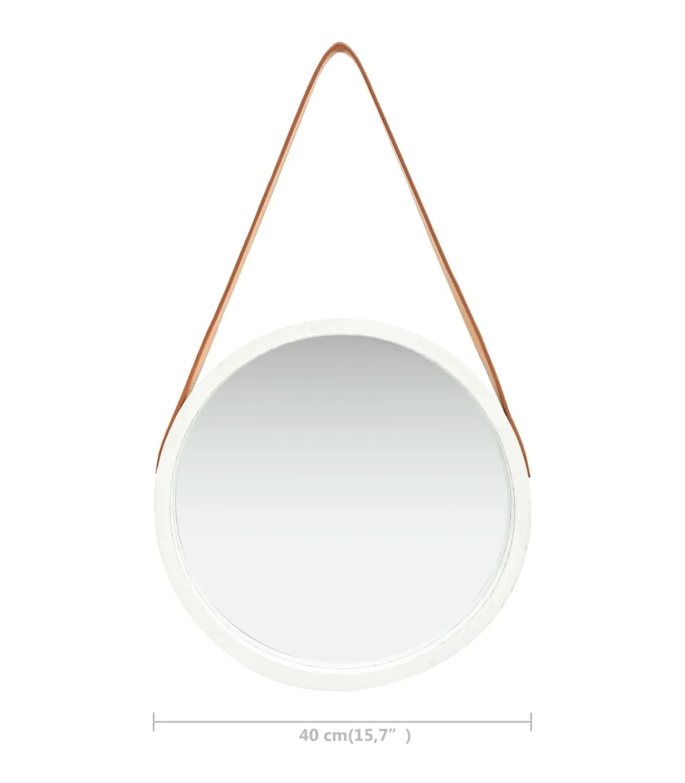 New Wandspiegel met band 40 cm wit Spiegels