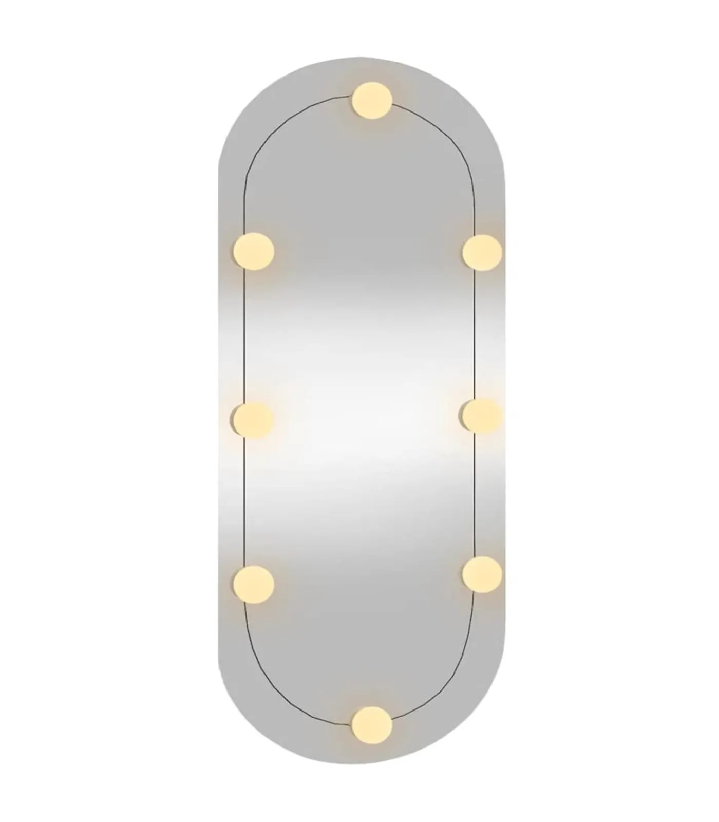 New Wandspiegel met LED's ovaal 35x80 cm glas Spiegels