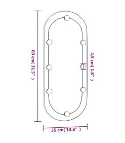 New Wandspiegel met LED's ovaal 35x80 cm glas Spiegels