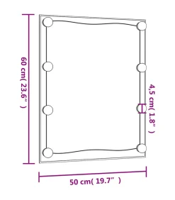 Sale Wandspiegel met LED's rechthoekig 50x60 cm glas Spiegels