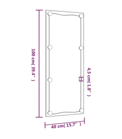 Clearance Wandspiegel met LED's rechthoekig 40x100 cm glas Spiegels