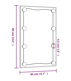 Discount Wandspiegel met LED's rechthoekig 40x60 cm glas Spiegels