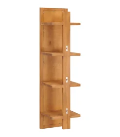 Best Wandspiegel met schappen 30x30x120 cm massief teakhout Spiegels