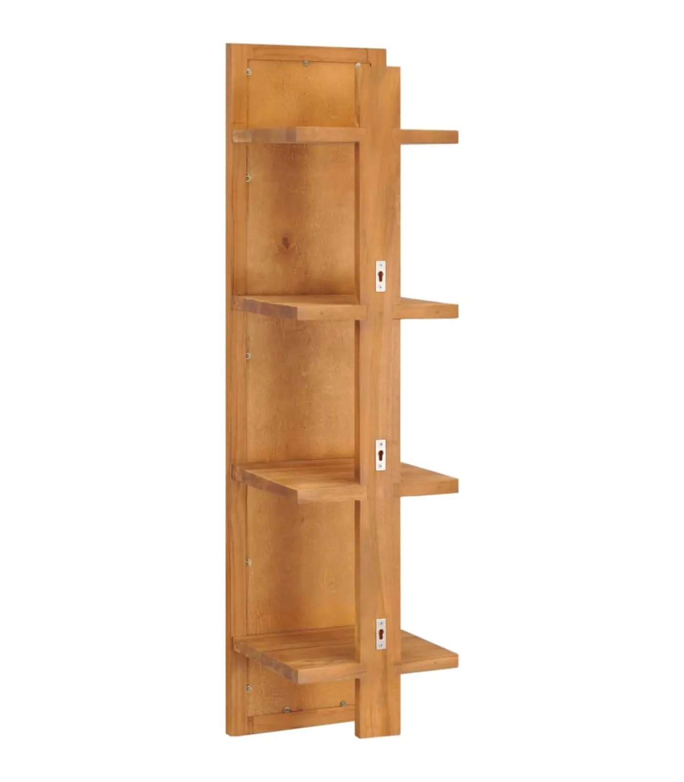 Best Wandspiegel met schappen 30x30x120 cm massief teakhout Spiegels