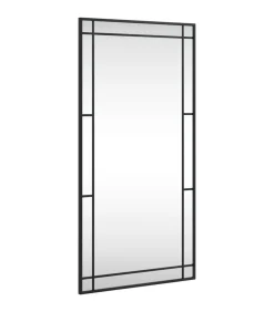 Outlet Wandspiegel rechthoekig 50x100 cm ijzer zwart Spiegels