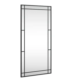 Outlet Wandspiegel rechthoekig 50x100 cm ijzer zwart Spiegels