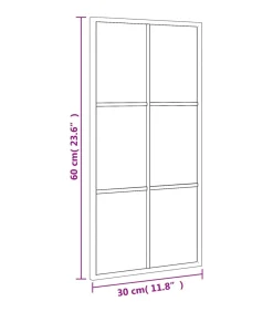 Online Wandspiegel rechthoekig 30x60 cm ijzer zwart Spiegels