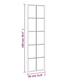 Sale Wandspiegel rechthoekig 30x100 cm ijzer zwart Spiegels