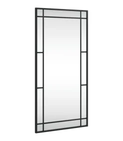 Wandspiegel rechthoekig 40x80 cm ijzer zwart Spiegels