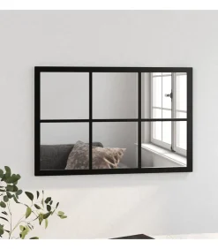 New Wandspiegel 60x40 cm metaal zwart Spiegels