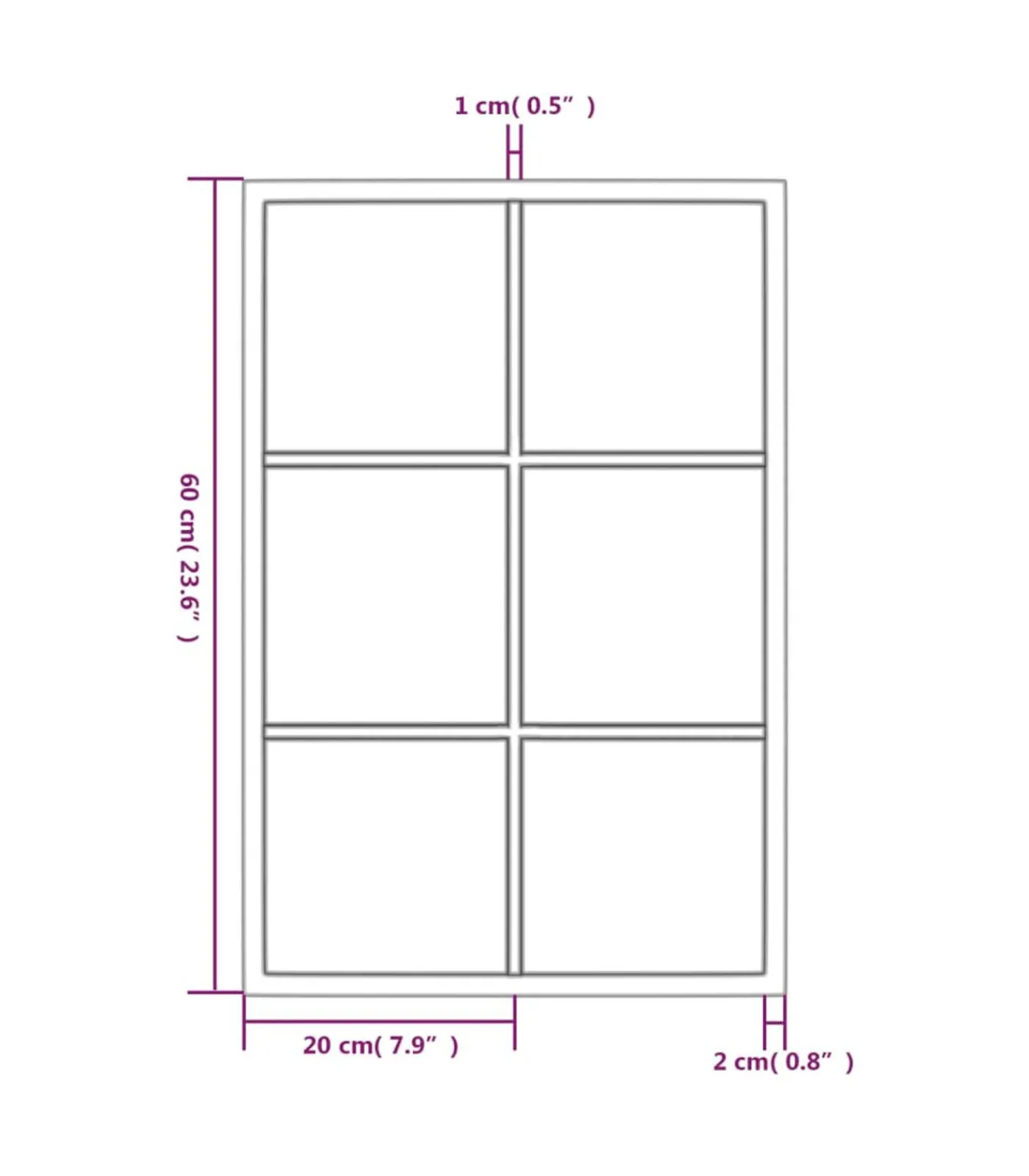 New Wandspiegel 60x40 cm metaal zwart Spiegels