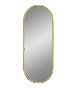 Outlet Wandspiegel 40x15 cm ovaal goudkleurig Spiegels