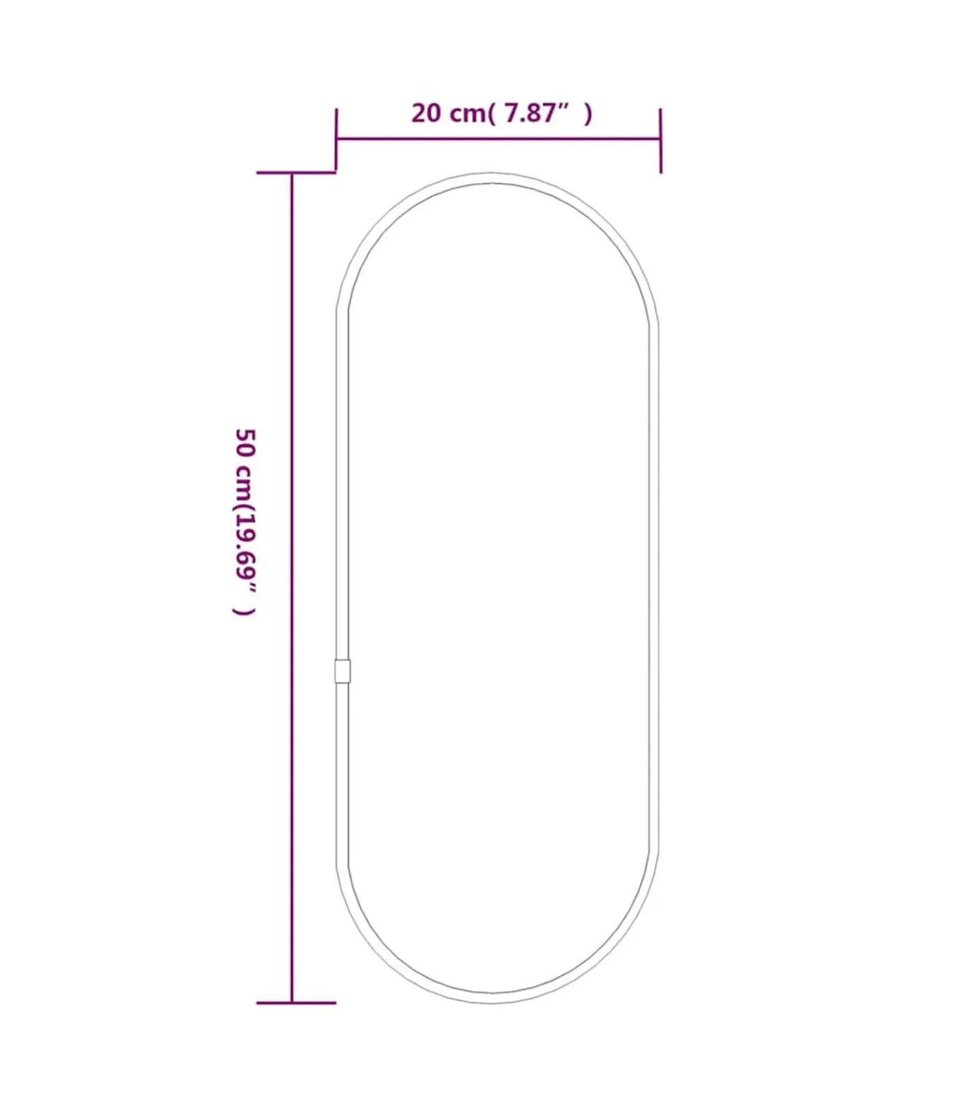 Online Wandspiegel 50x20 cm ovaal goudkleurig Spiegels