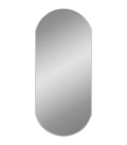 Outlet Wandspiegel 90x40 cm ovaal zilverkleurig Spiegels