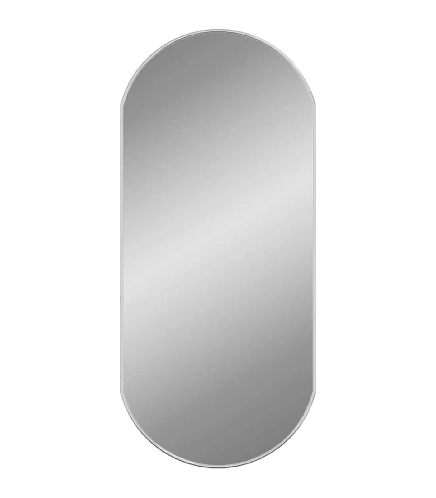 Outlet Wandspiegel 90x40 cm ovaal zilverkleurig Spiegels