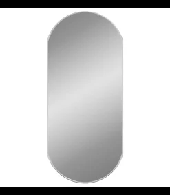 Outlet Wandspiegel 90x40 cm ovaal zilverkleurig Spiegels