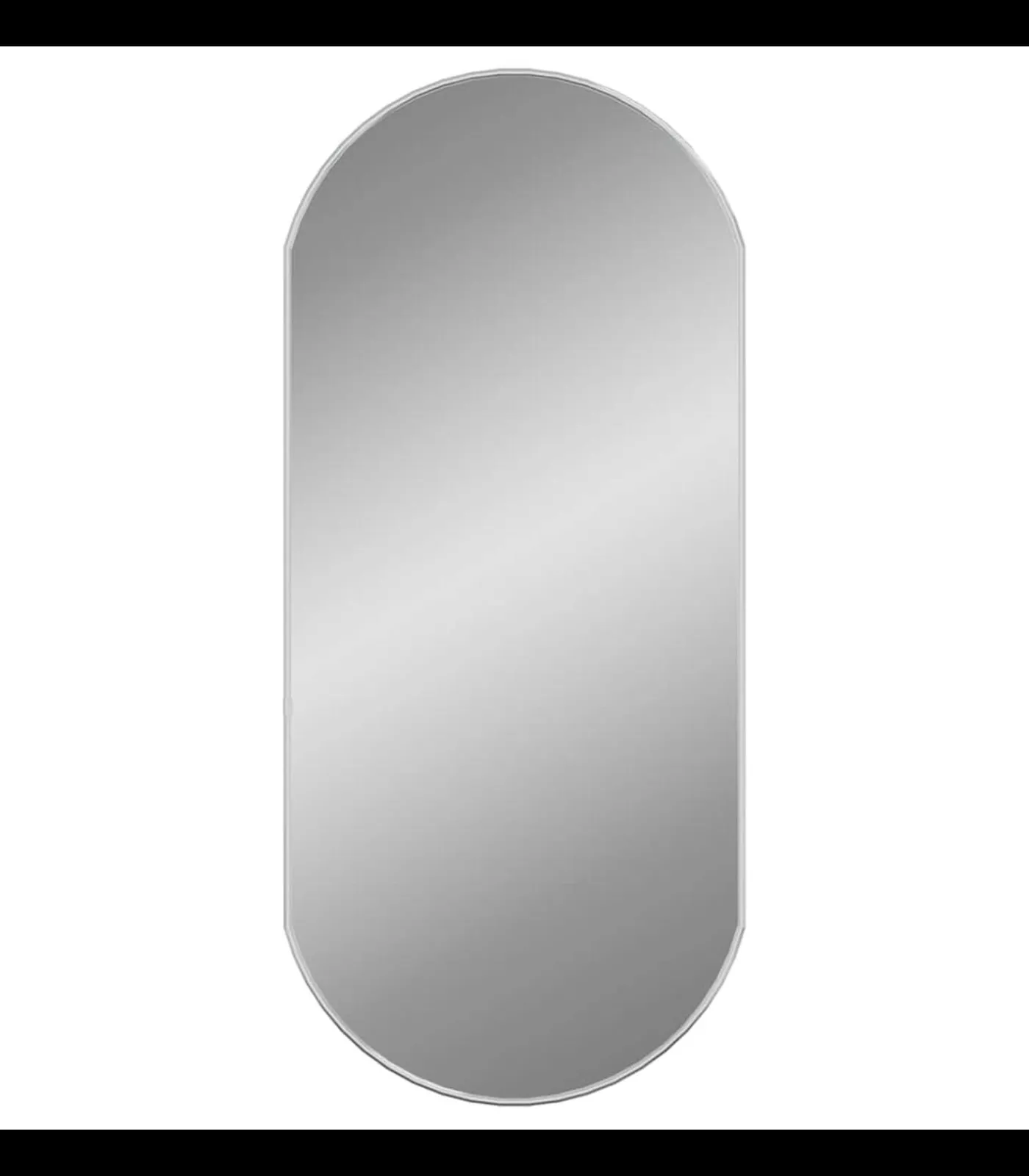 Outlet Wandspiegel 90x40 cm ovaal zilverkleurig Spiegels