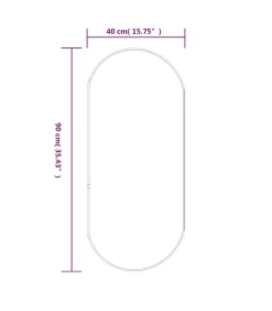 Outlet Wandspiegel 90x40 cm ovaal zilverkleurig Spiegels