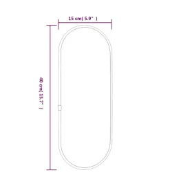 Online Wandspiegel 40x15 cm ovaal zwart Spiegels