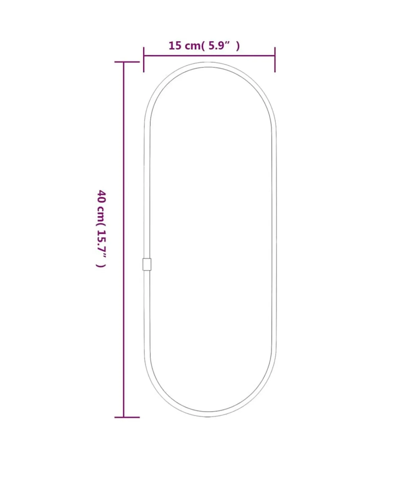 Online Wandspiegel 40x15 cm ovaal zwart Spiegels