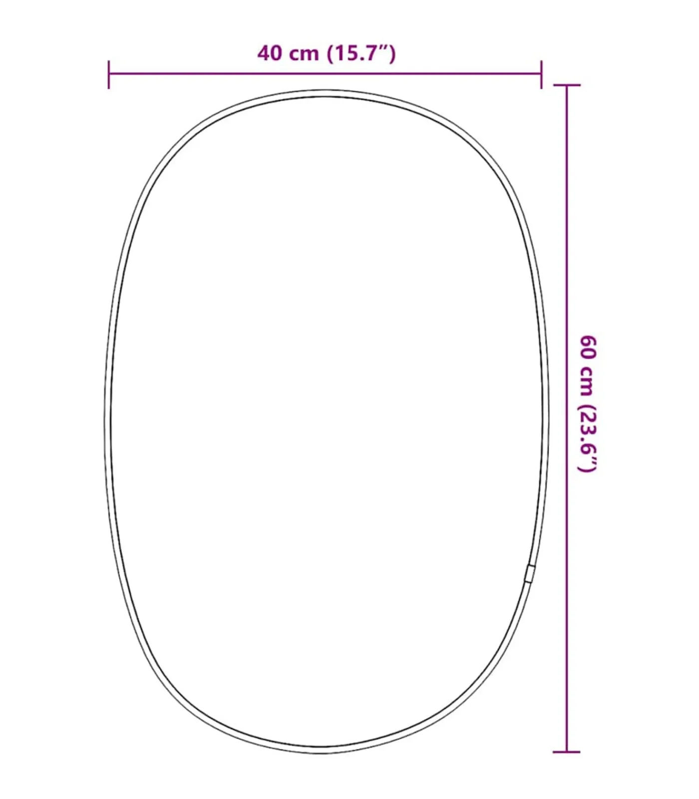 Wandspiegel 60x40 cm zwart Spiegels