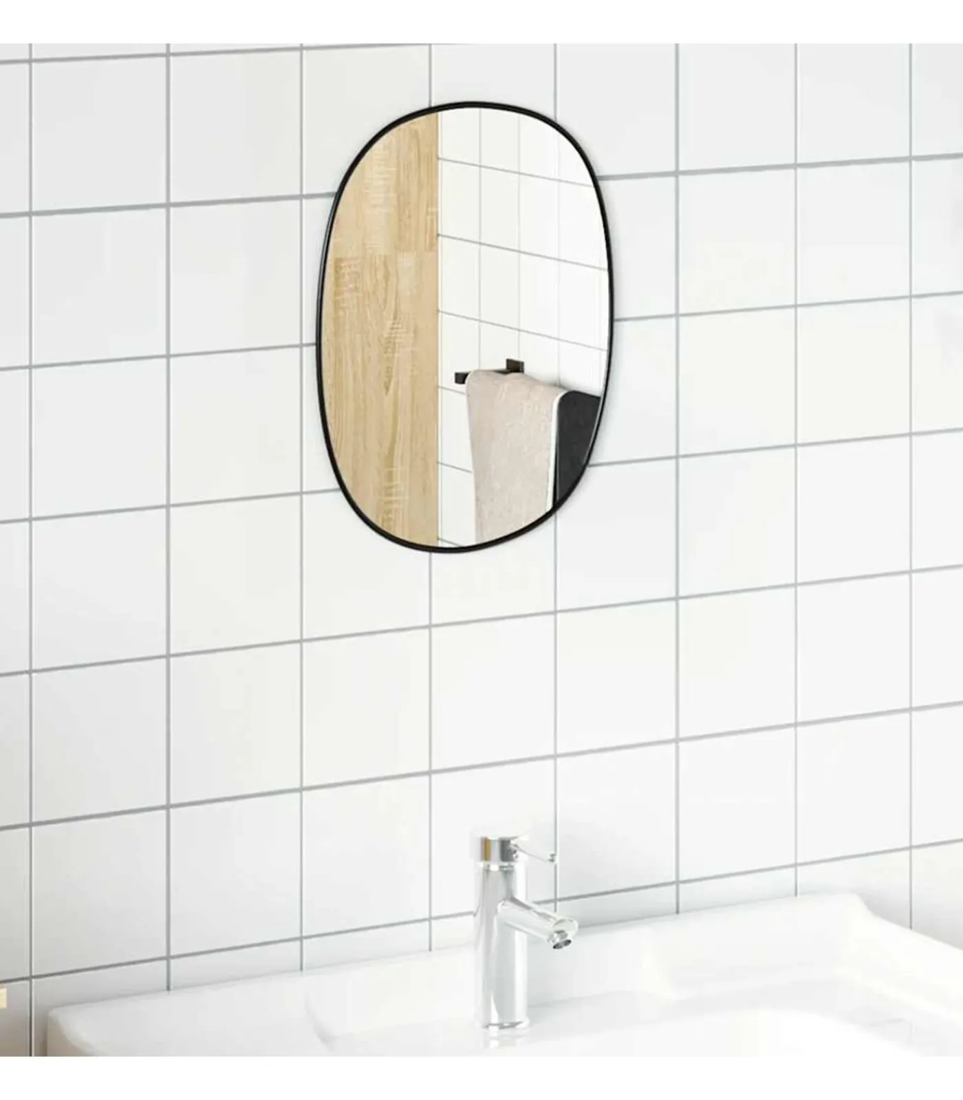 New Wandspiegel 40x30 cm zwart Spiegels