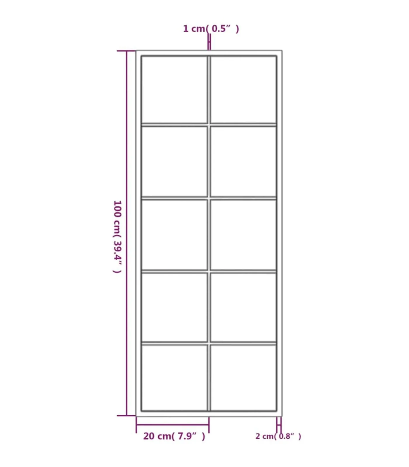 Hot Wandspiegels 2 st 100x40 cm metaal zwart Spiegels